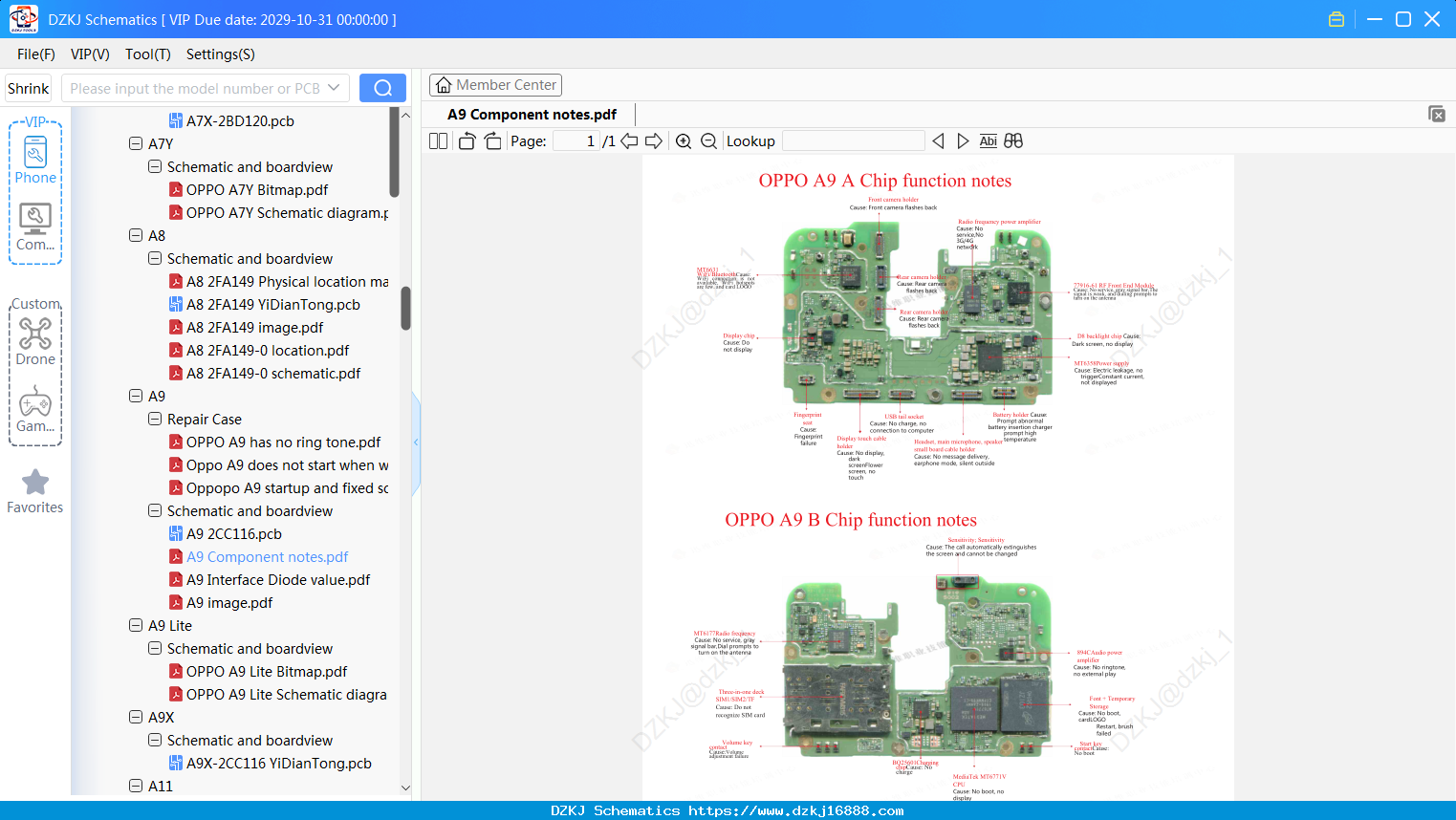 OPPO A9 Component Notes